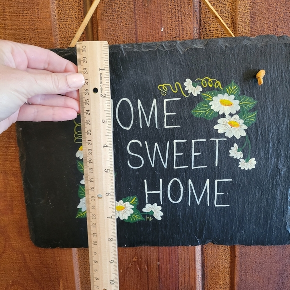 Home Sweet Home Handpainted Slate Sign, Signed MF - Picture 7 of 8